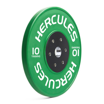 Диск тяжелоатлетический тренировочный «Hercules» 10 кг. зеленый  - фото 1