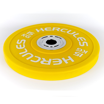 Диск полиуретановый бамперный PU«Hercules» 15 кг., желтый  - фото 1