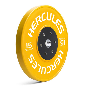 Диск тяжелоатлетический тренировочный «Hercules» 15 кг. желтый  - фото 1