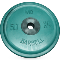 Диск BARBELL Евро-классик обрезиненный цветной, 50 кг. 