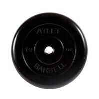 Диск обрезиненный черный "МВ"Атлет, 10 кг., d26мм 