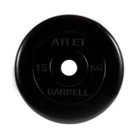 Диск обрезиненный черный "МВ"Атлет, 15 кг., d51мм 