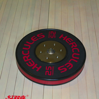 Диск тяжелоатлетический тренировочный «Hercules» 25 кг. черно-красный  - фото 1