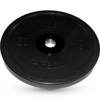 Диск BARBELL Евро-классик обрезиненный черный, 20 кг.  - фото 1