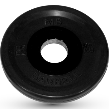 Диск BARBELL Евро-классик обрезиненный черный, 2,5 кг.  - фото 1