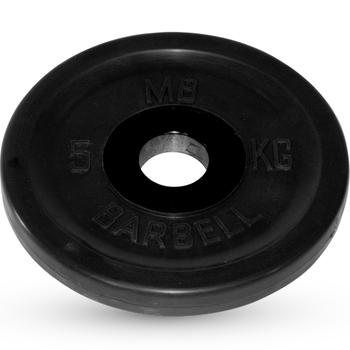 Диск BARBELL Евро-классик обрезиненный черный, 5 кг.  - фото 1
