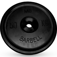 Диск BARBELL Евро-классик обрезиненный черный, 50 кг. 