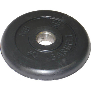 Диск обрезиненный черный BARBELL 2.5 кг., d26мм  - фото 1