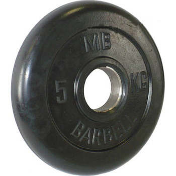 Диск обрезиненный черный BARBELL 5 кг., d51мм  - фото 1