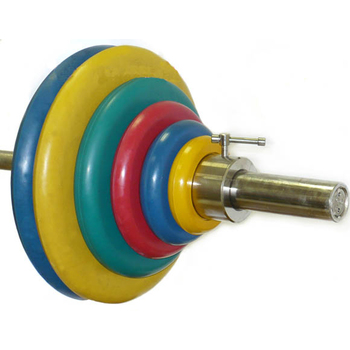 Штанга тренировочная 125,5 кг (МВ) цветная  - фото 1